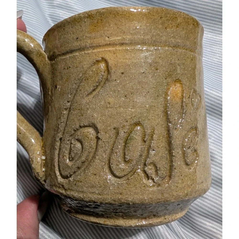 Set of 2 Vintage Handcrafted Stoneware 